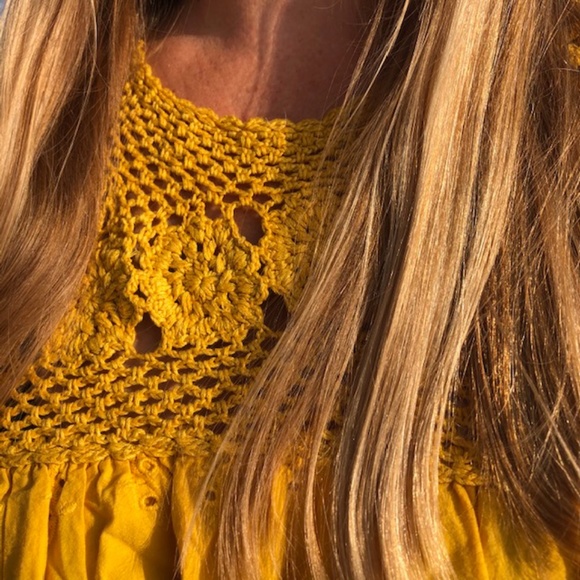 sunflower crochet tank from Sundance. - Picture 6 of 8